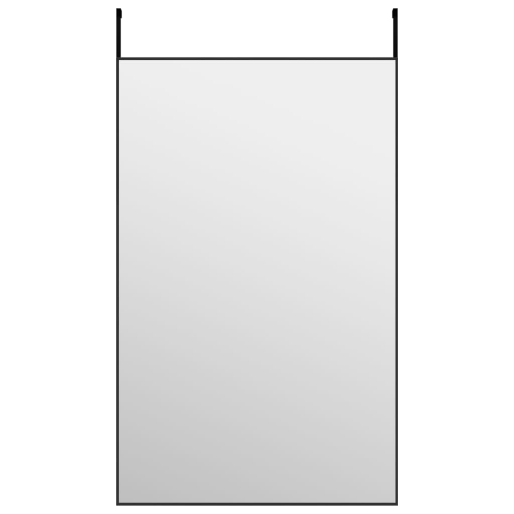 Door Mirror Black 50x80 cm Glass and Aluminium