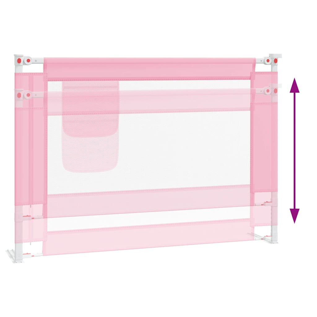Toddler Safety Bed Rail Pink 90x25 cm Fabric