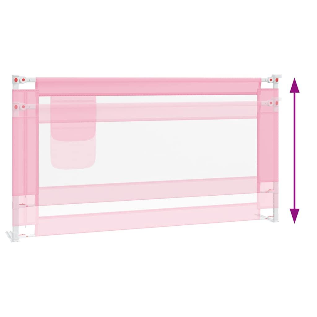 Toddler Safety Bed Rail Pink 160x25 cm Fabric