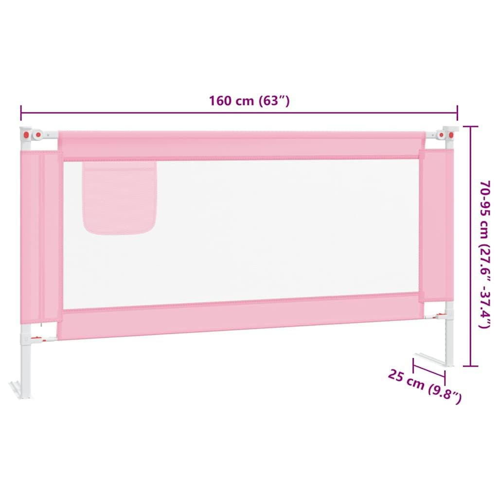 Toddler Safety Bed Rail Pink 160x25 cm Fabric