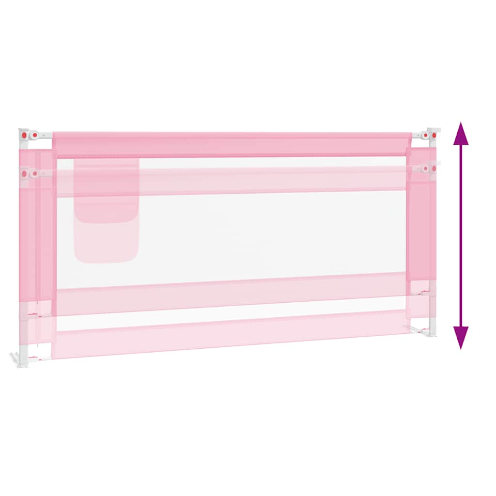 Toddler Safety Bed Rail Pink 190x25 cm Fabric