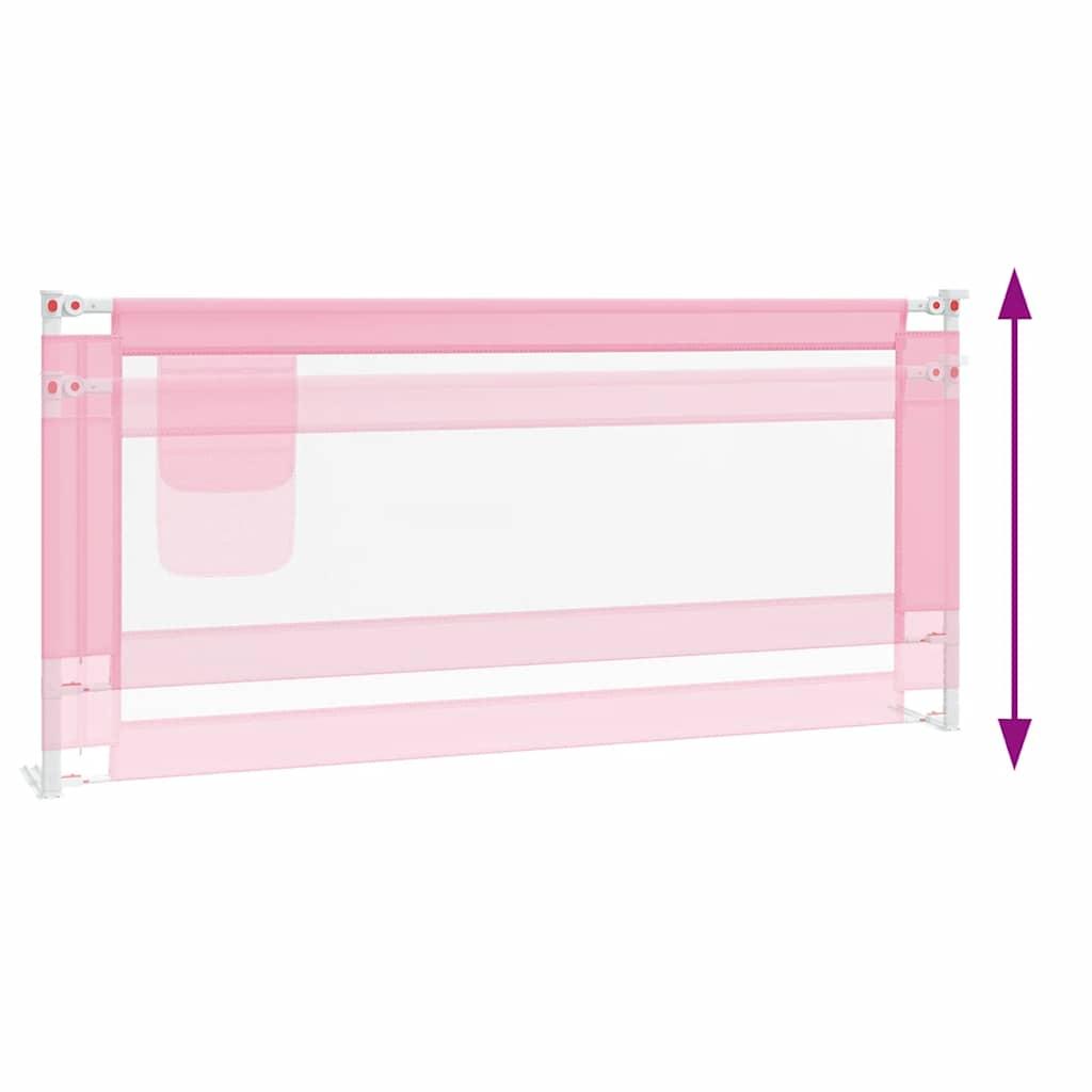 Toddler Safety Bed Rail Pink 200x25 cm Fabric
