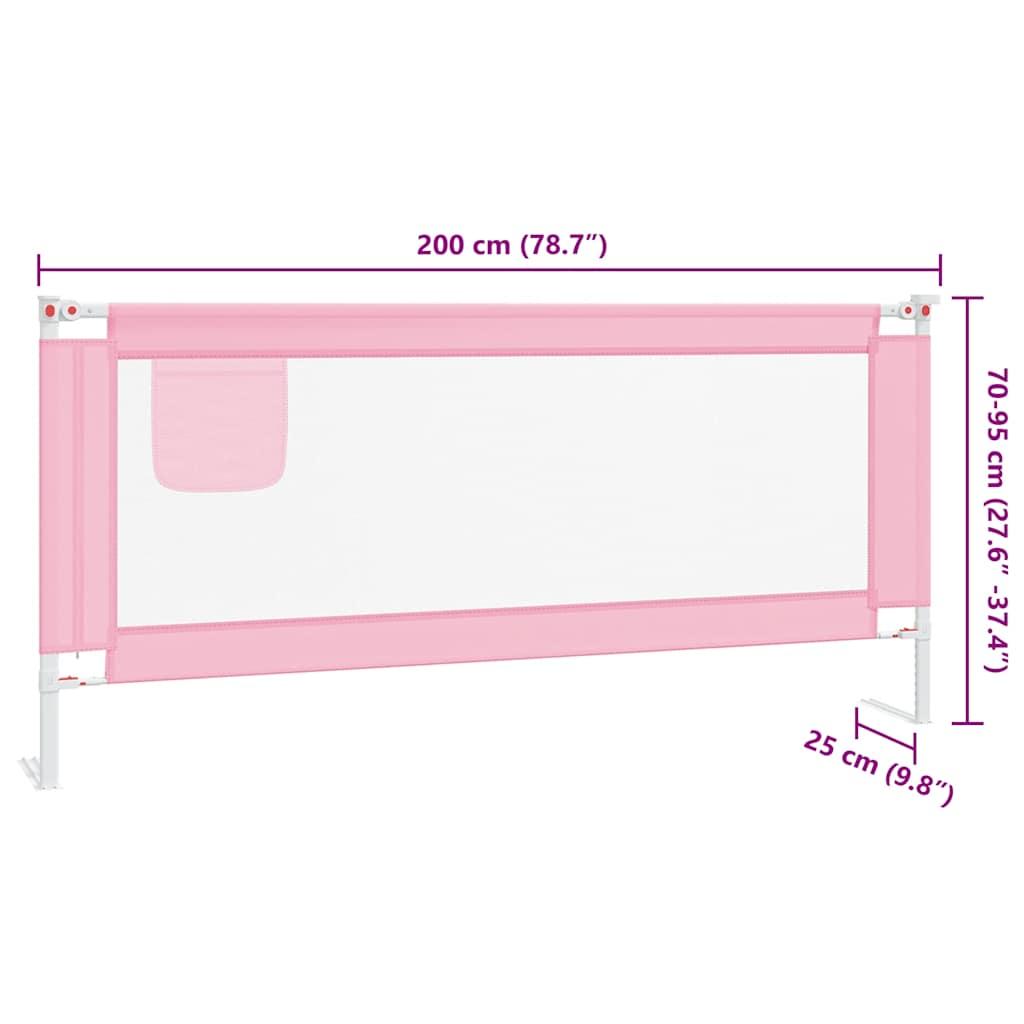 Toddler Safety Bed Rail Pink 200x25 cm Fabric