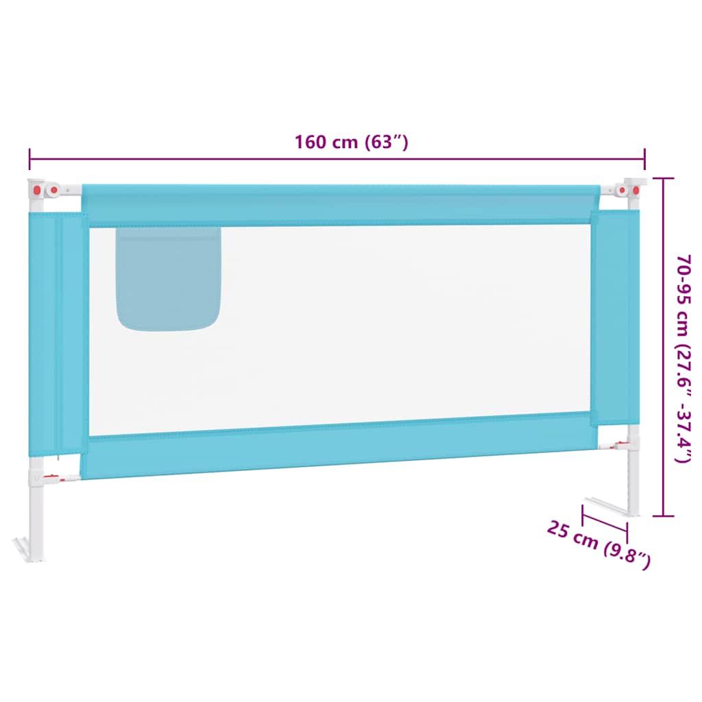 Toddler Safety Bed Rail Blue 160x25 cm Fabric
