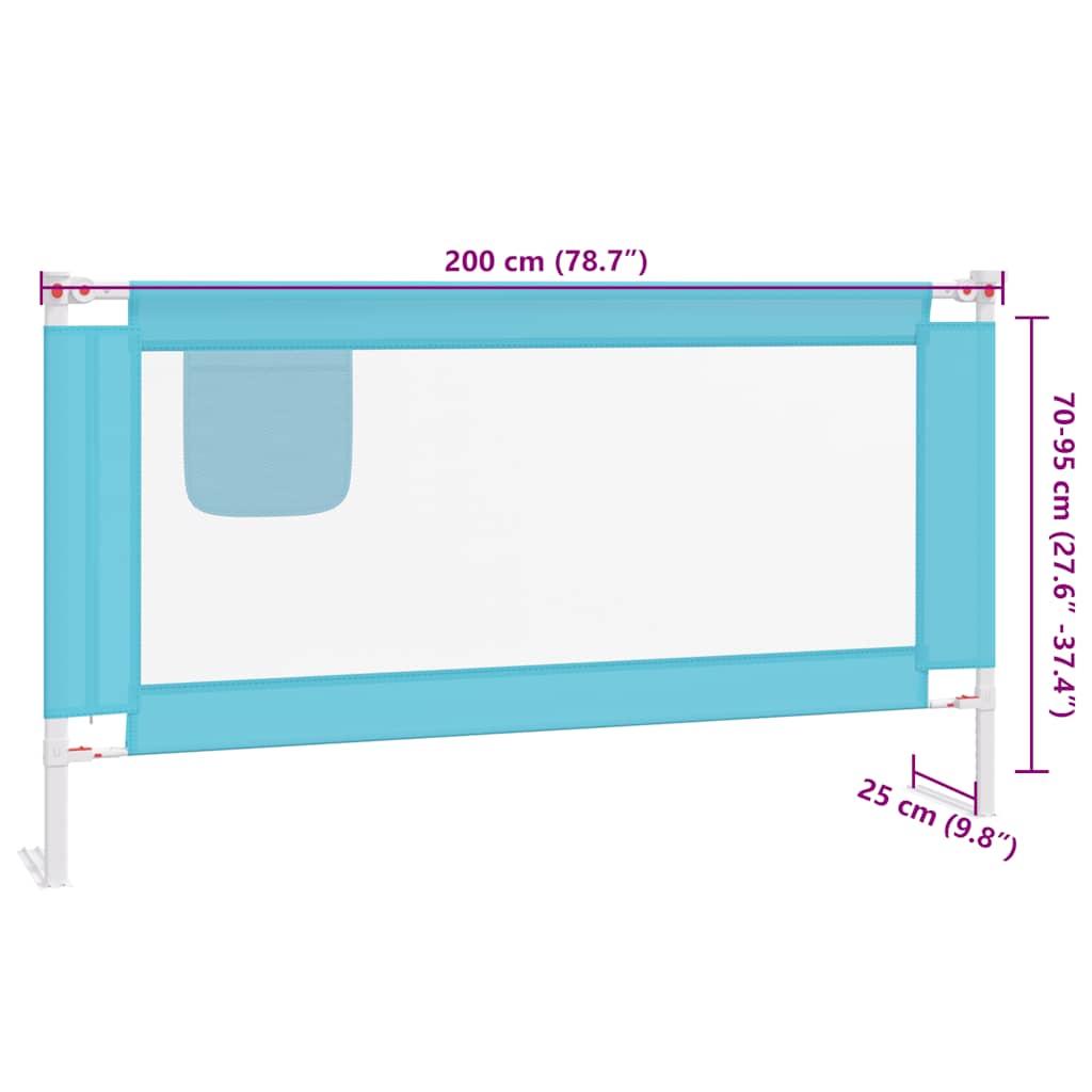 Toddler Safety Bed Rail Blue 200x25 cm Fabric