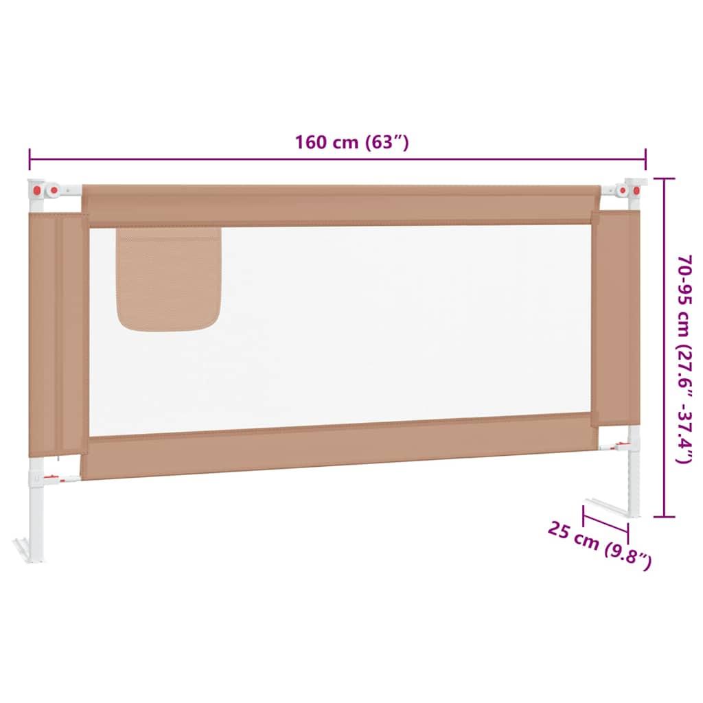 Toddler Safety Bed Rail Taupe 180x25 cm Fabric