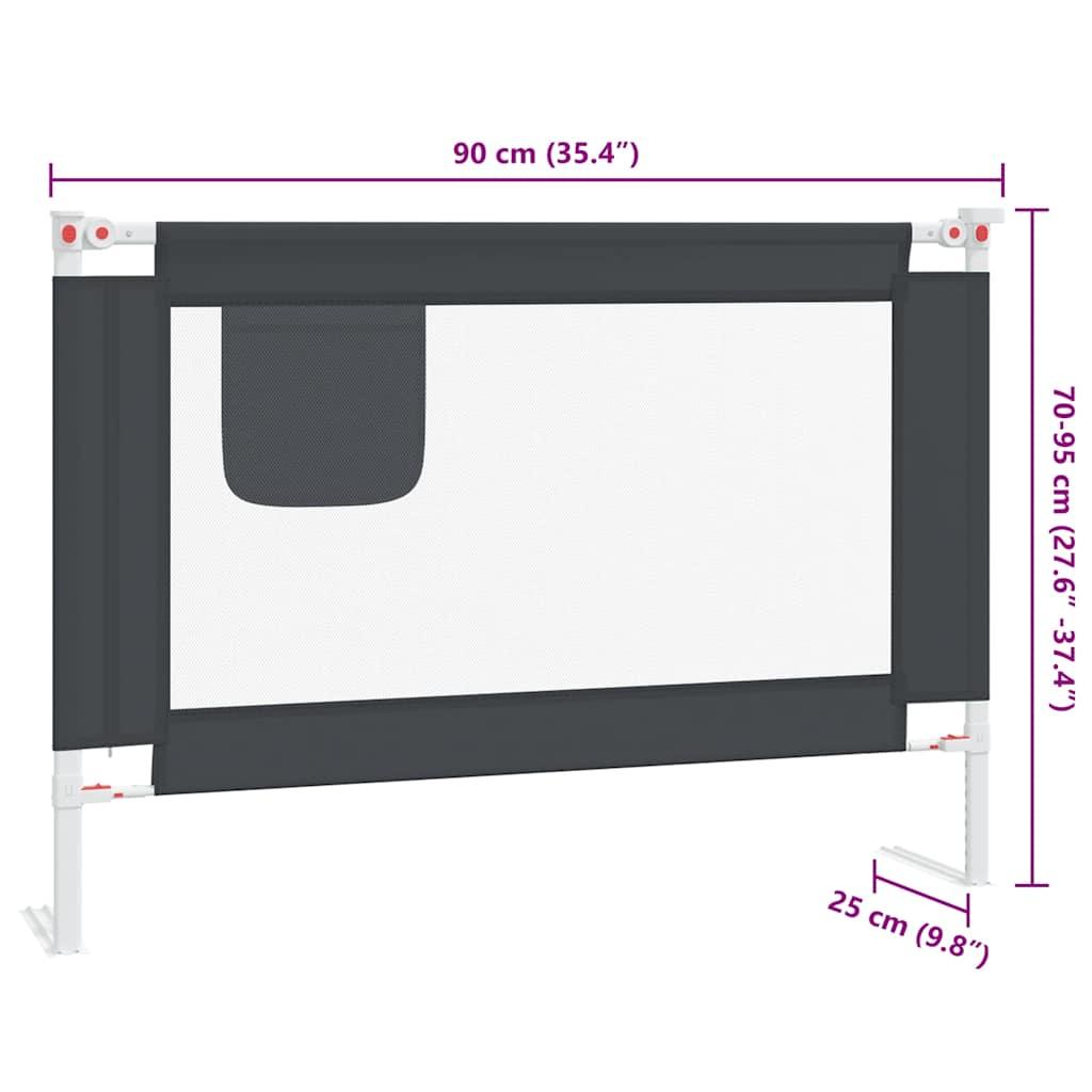 Toddler Safety Bed Rail Dark Grey 90x25 cm Fabric