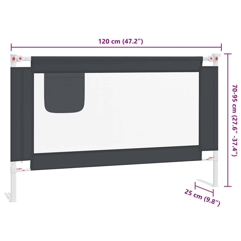 Toddler Safety Bed Rail Dark Grey 120x25 cm Fabric