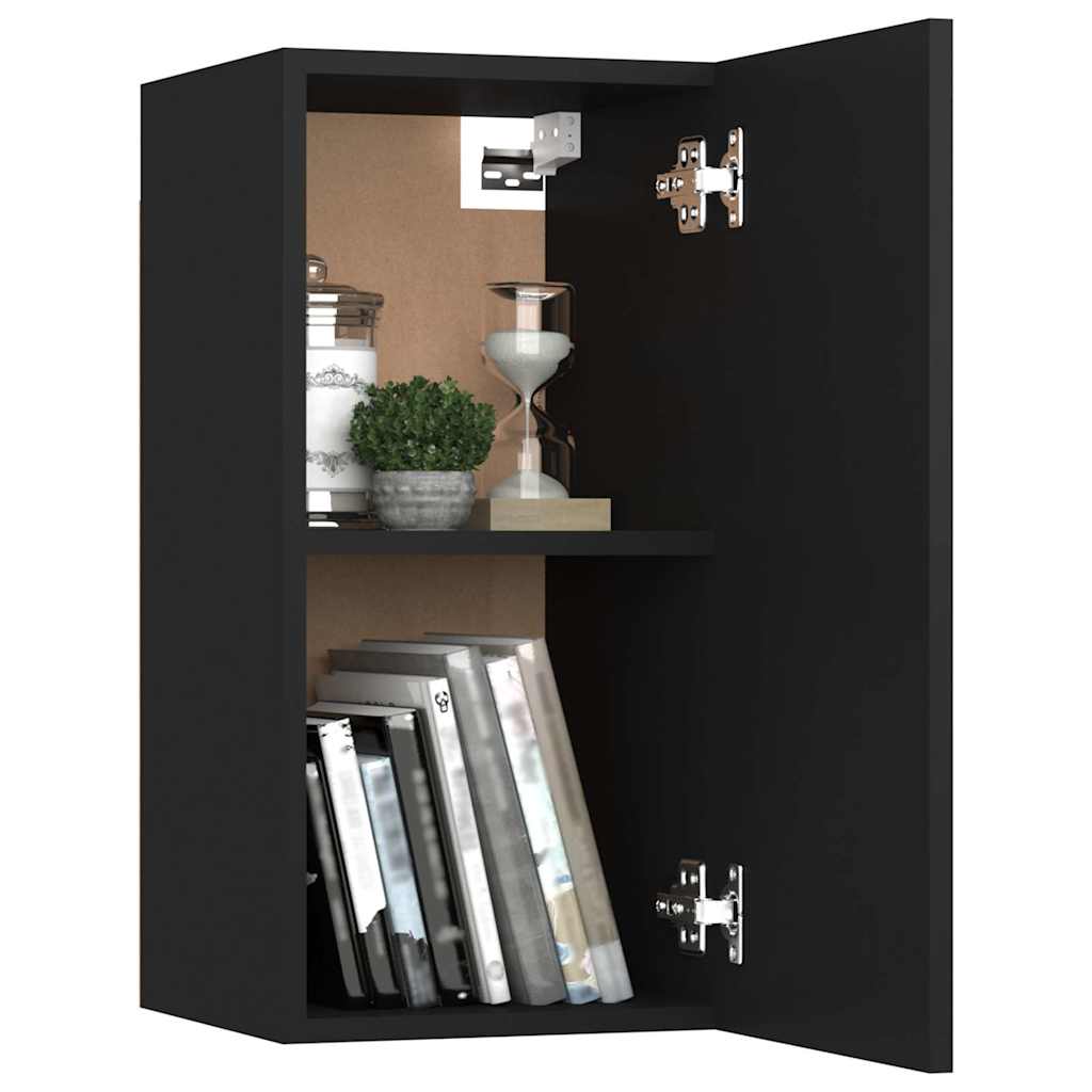 TV Cabinets 2 pcs Black 30.5x30x60 cm Engineered Wood