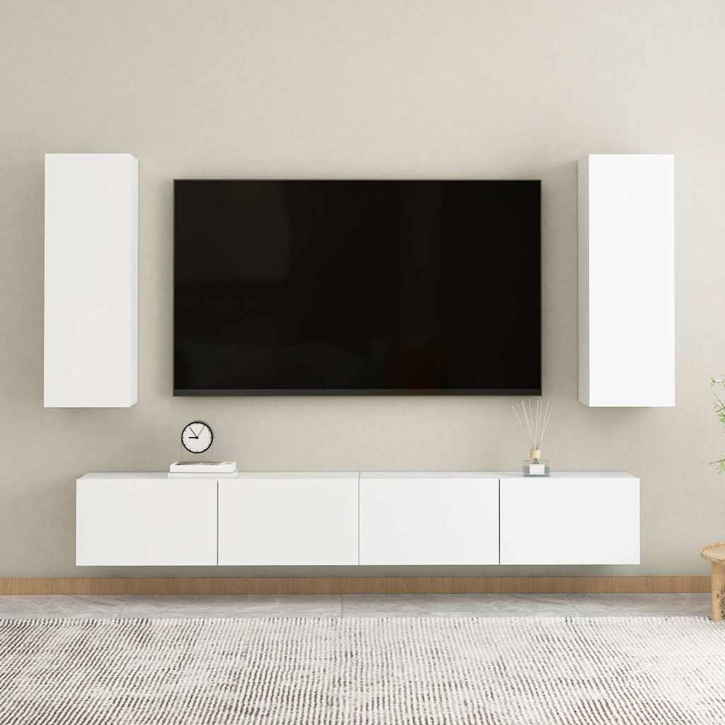 TV Cabinet White 30.5x30x90 cm Engineered Wood
