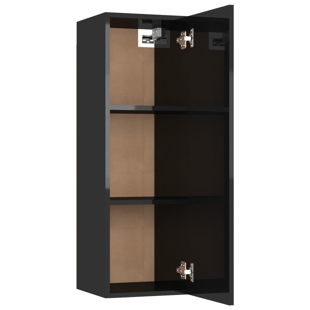 TV Cabinet High Gloss Black 30.5x30x90 cm Engineered Wood