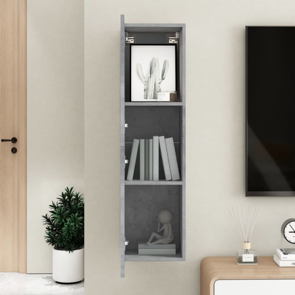 TV Cabinet Concrete Grey 30.5x30x110 cm Engineered Wood