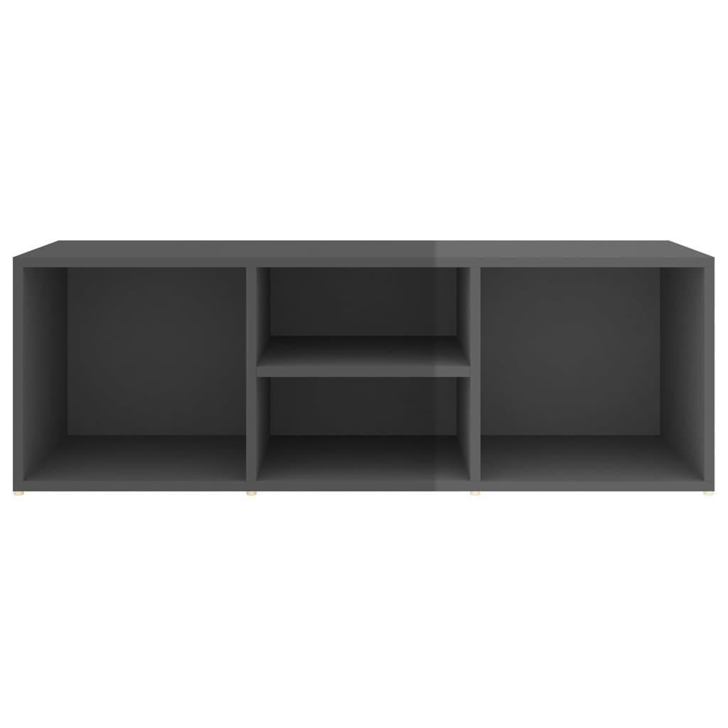 Shoe Storage Bench High Gloss Grey 105x35x35 cm Engineered Wood