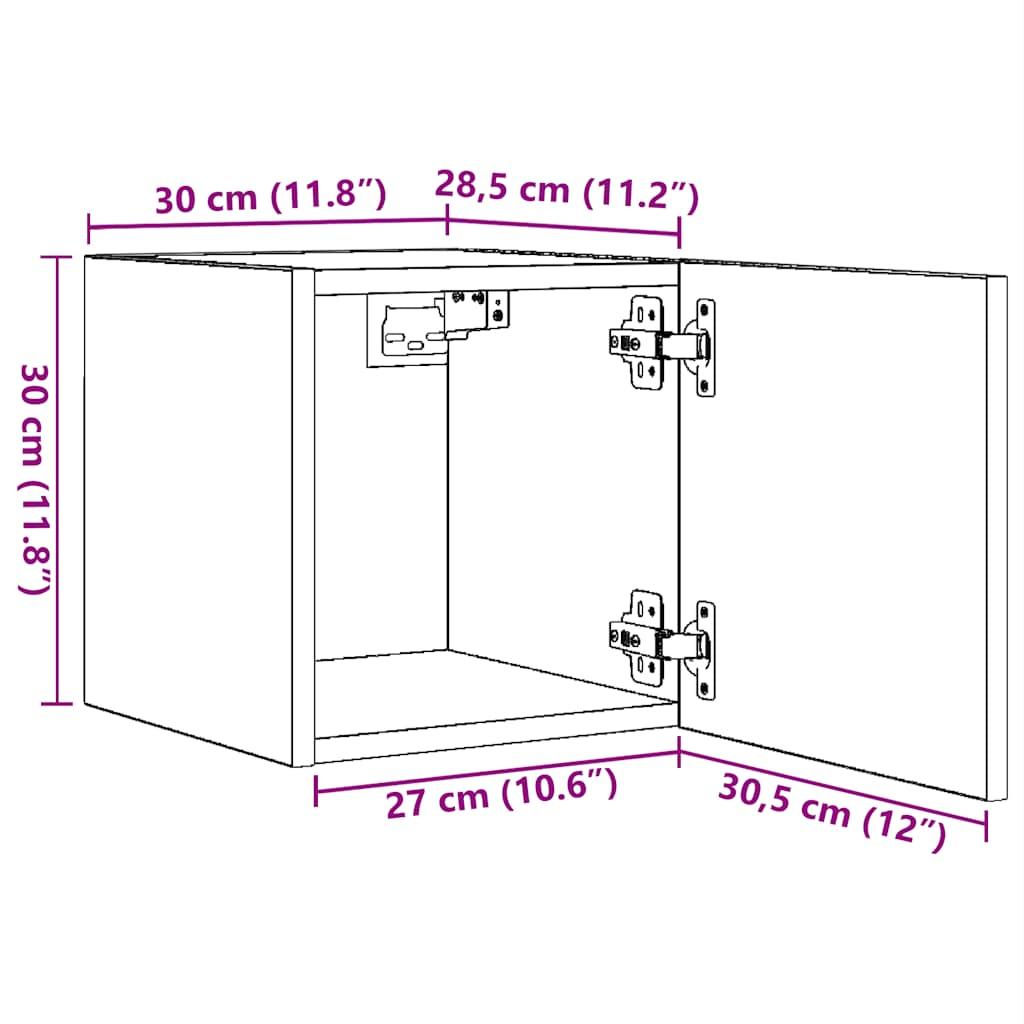 Wall Mounted TV Cabinet Black 30.5x30x30 cm