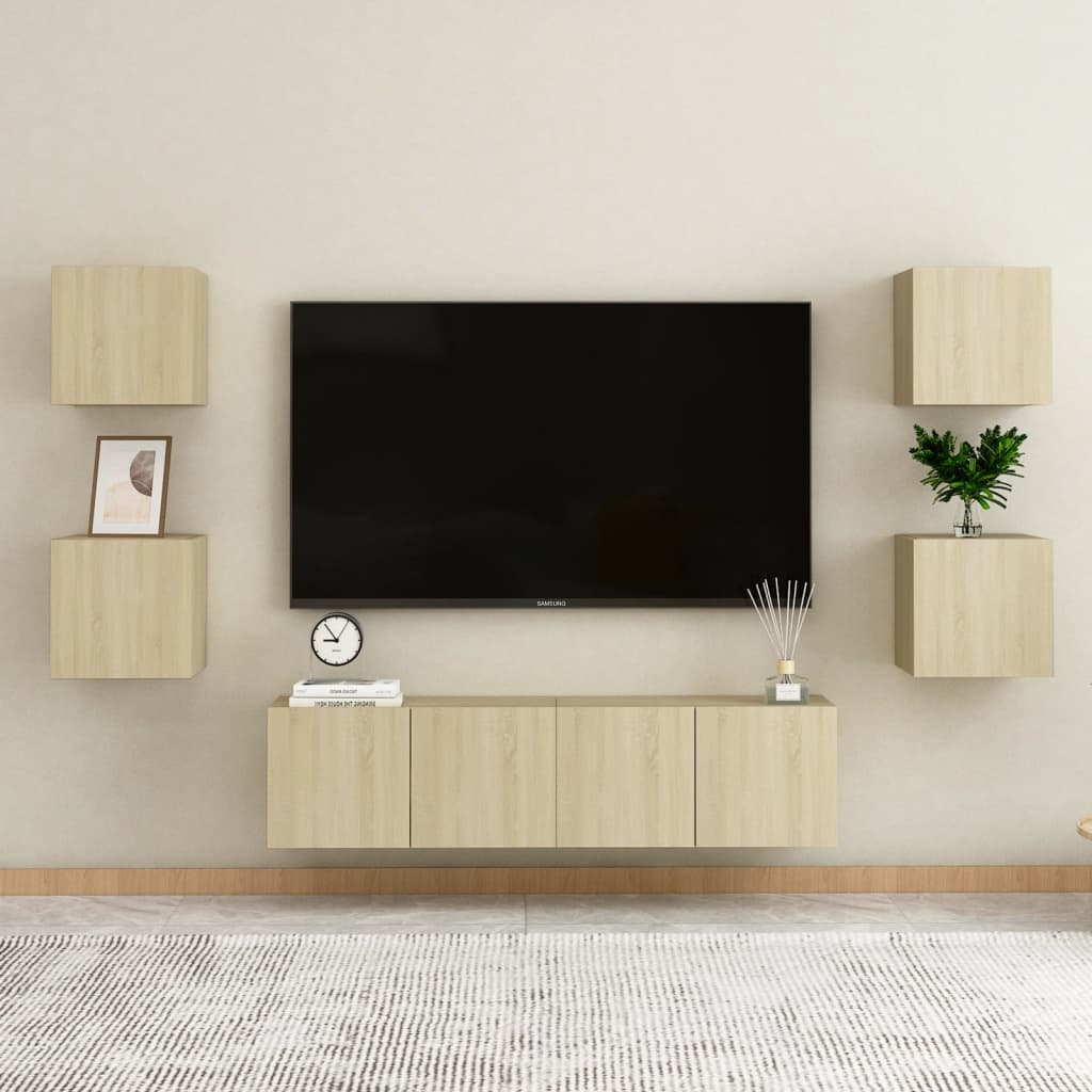 Wall Mounted TV Cabinet Sonoma Oak 30.5x30x30 cm