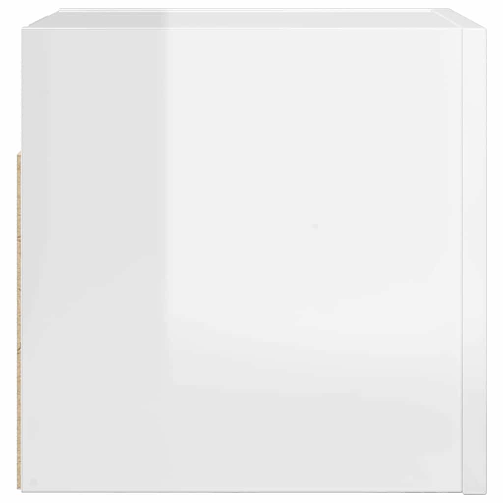 Wall Mounted TV Cabinet High Gloss White 30.5x30x30 cm