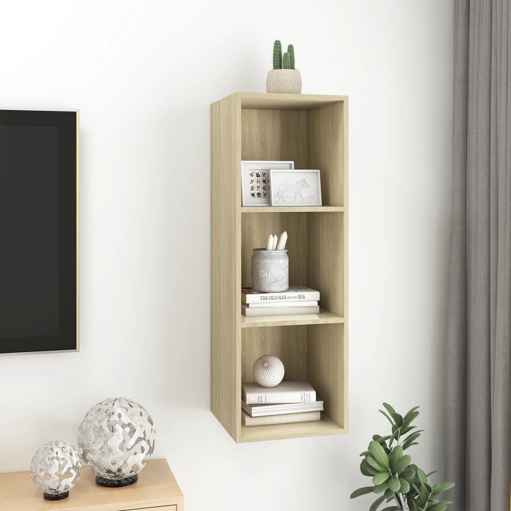 Wall-mounted TV Cabinet Sonoma Oak 37x37x107 cm Engineered Wood