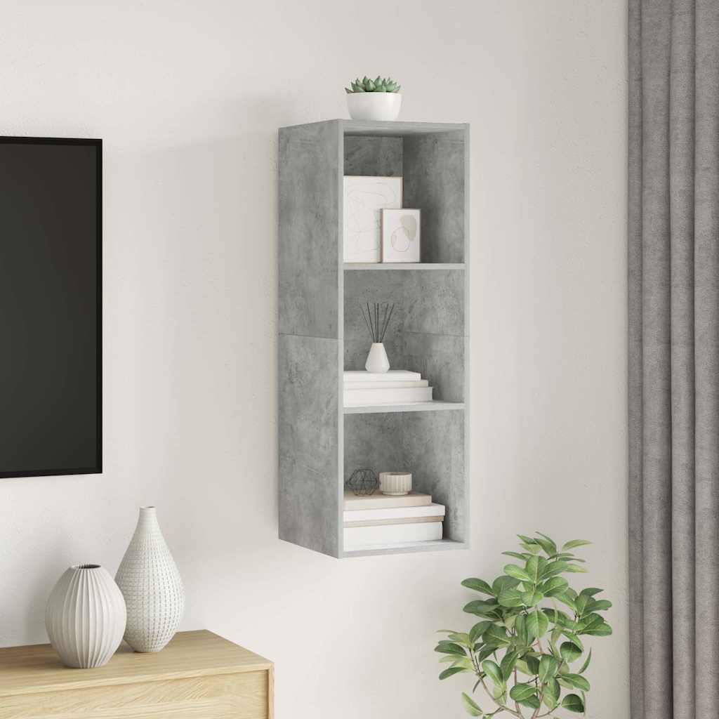 Wall-mounted TV Cabinet Concrete Grey 37x37x107 cm
