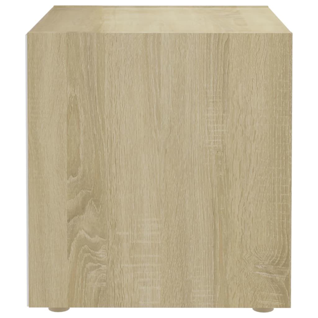 TV Cabinet White and Sonoma Oak 37x35x37 cm Engineered Wood
