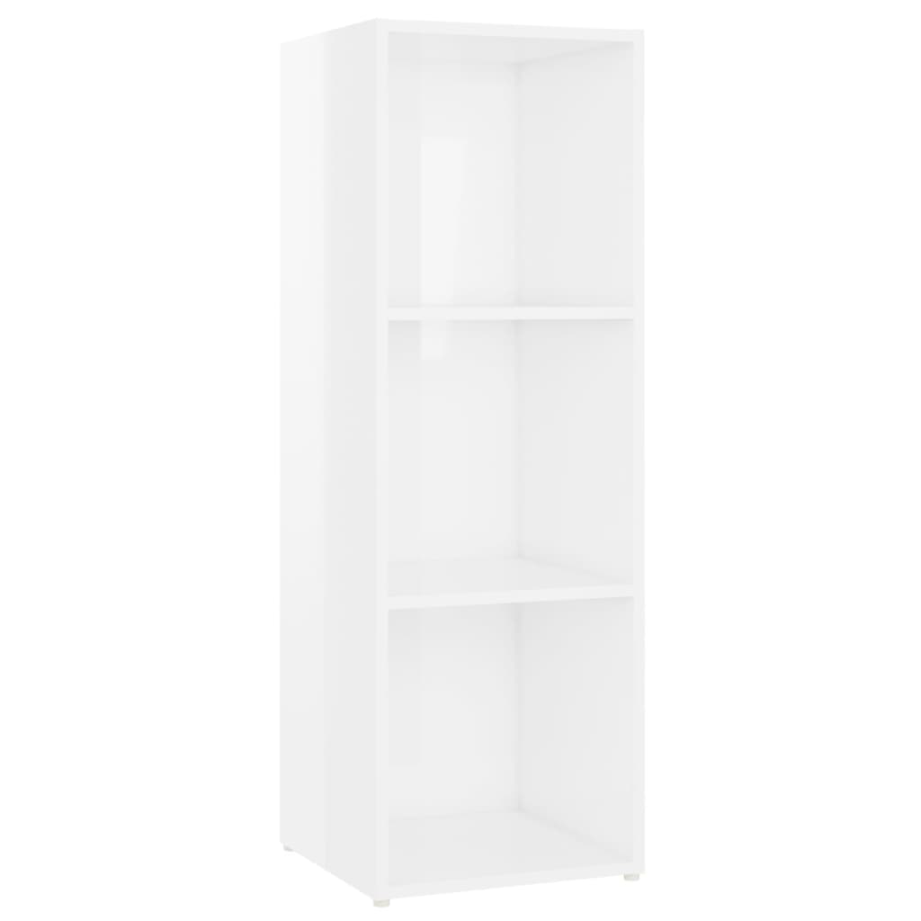 TV Cabinet High Gloss White 107x35x37 cm Engineered Wood