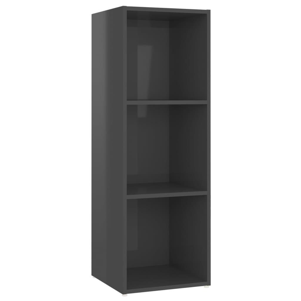 TV Cabinet High Gloss Grey 107x35x37 cm Engineered Wood