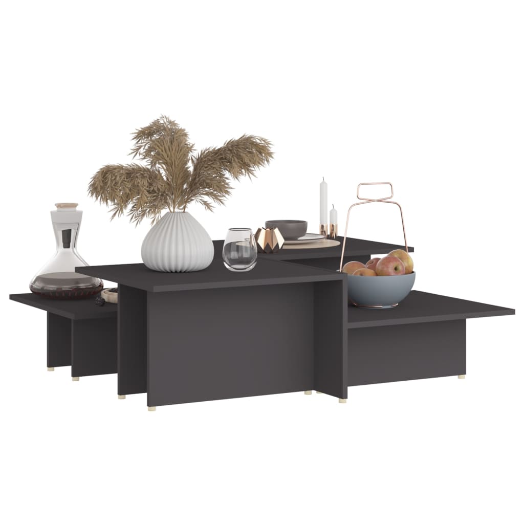 Coffee Tables 2 pcs Grey 111.5x50x33 cm Engineered Wood
