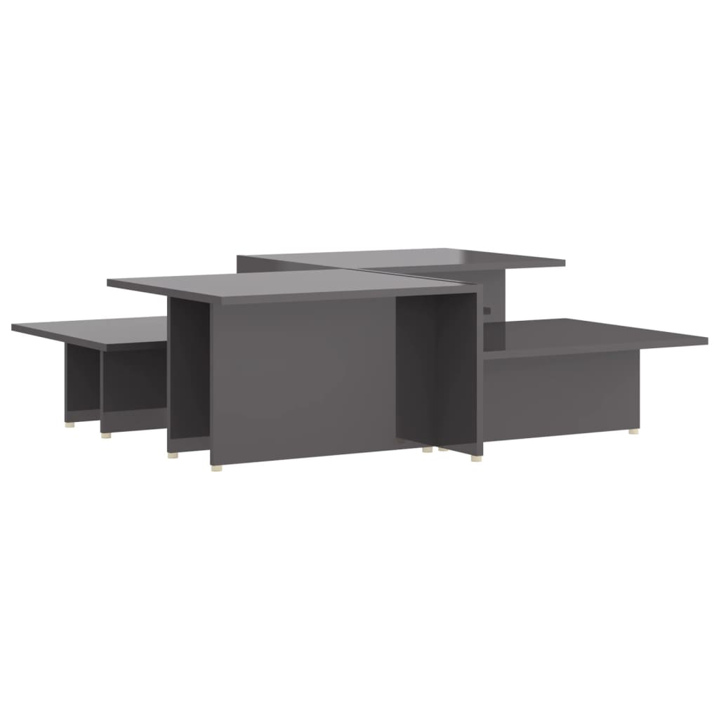 Coffee Tables 2 pcs High Gloss Grey 111.5x50x33 cm Engineered Wood