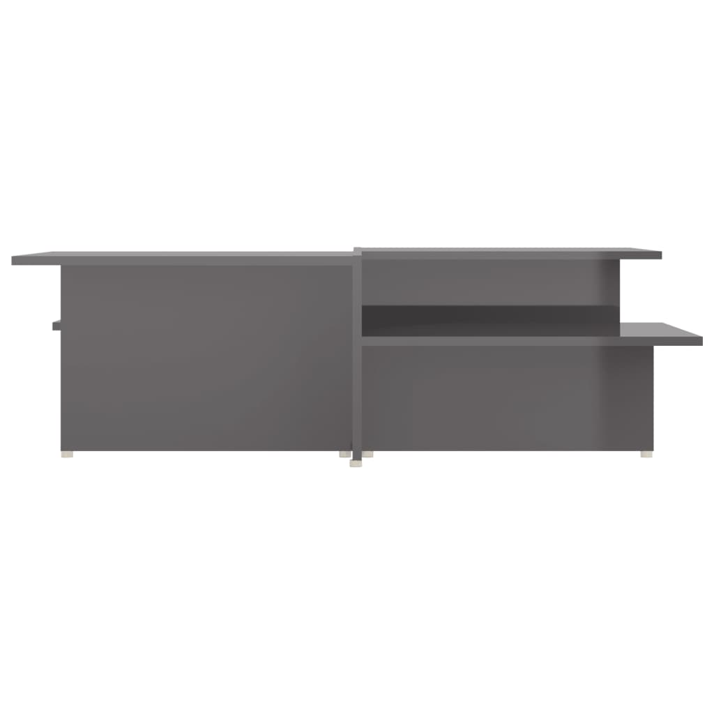 Coffee Tables 2 pcs High Gloss Grey 111.5x50x33 cm Engineered Wood