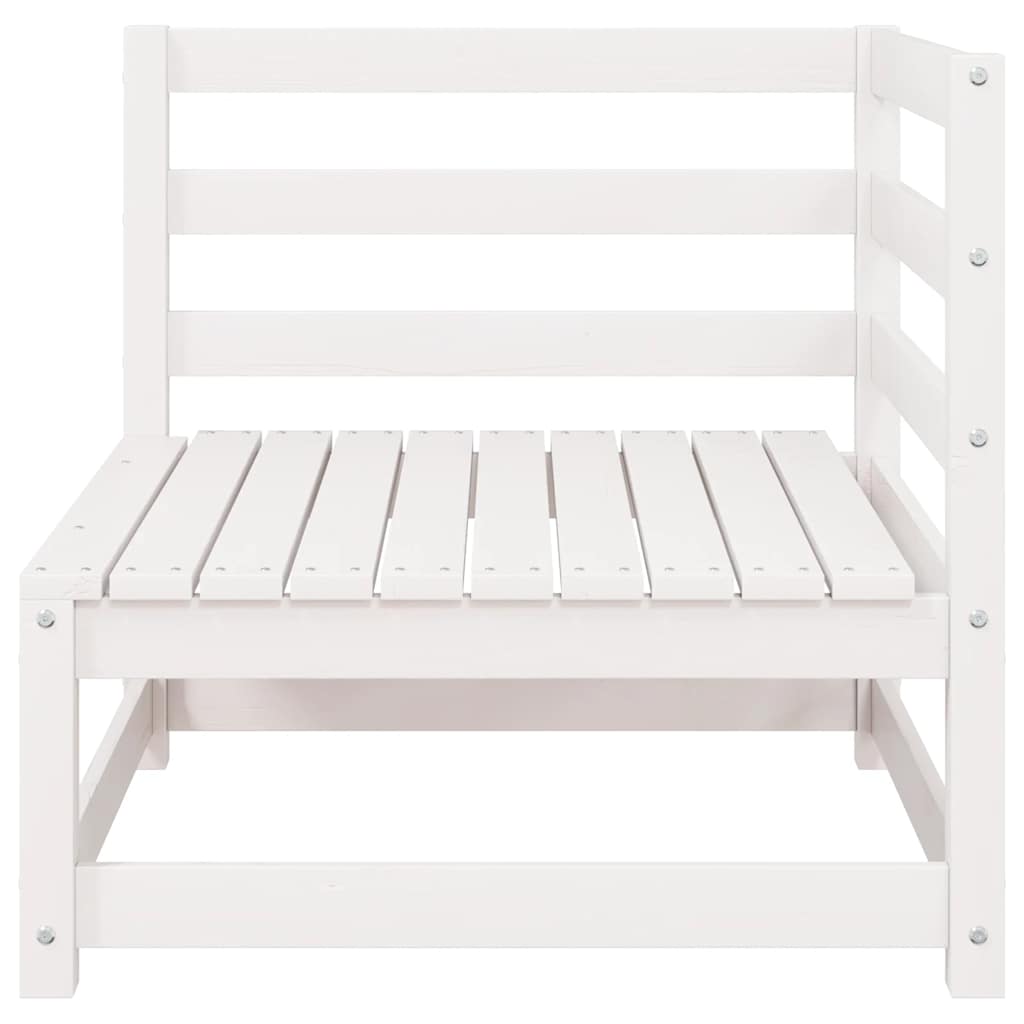 Garden Corner Sofa White Solid Pinewood