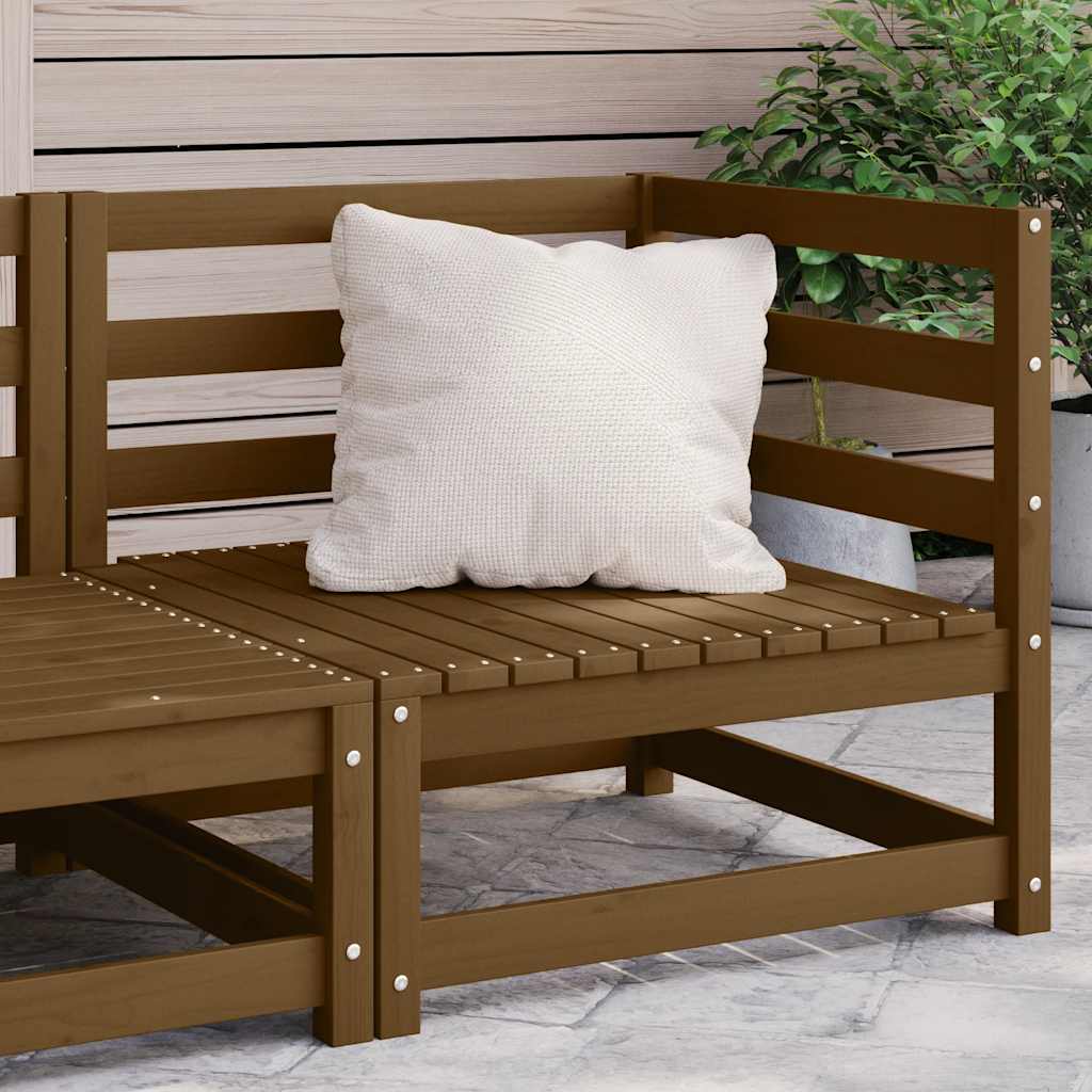 Garden Corner Sofa Honey Brown Solid Pinewood