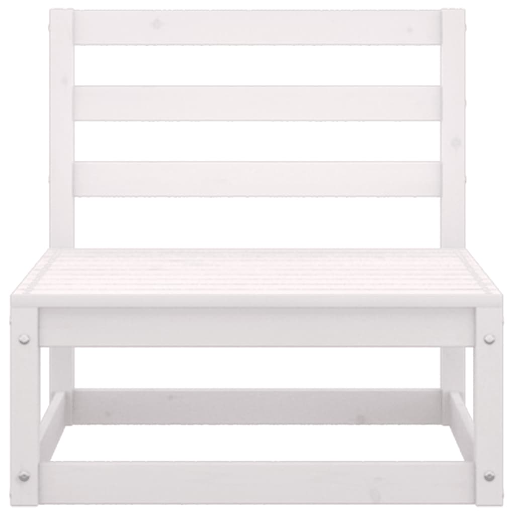 Garden Middle Sofa White Solid Pinewood