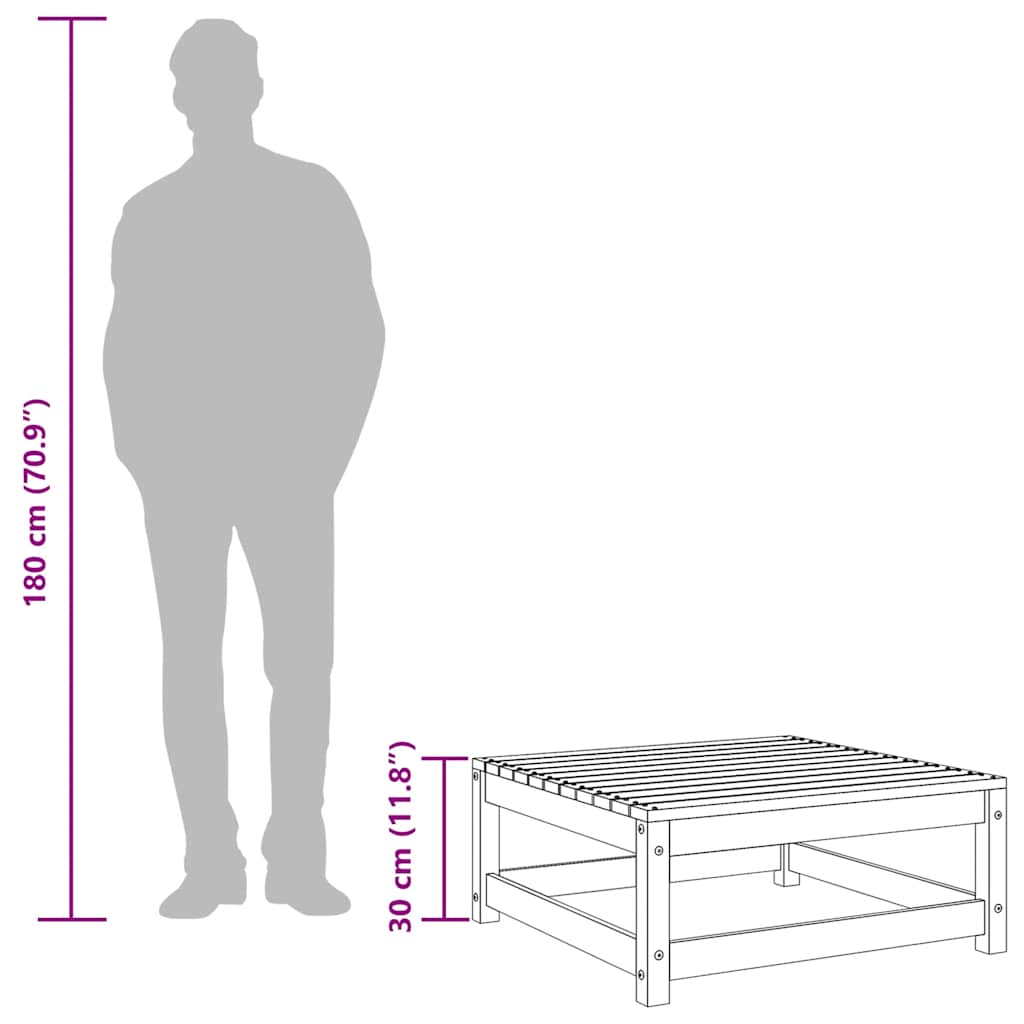 Garden Footstool 70x70x30 cm Solid Pinewood