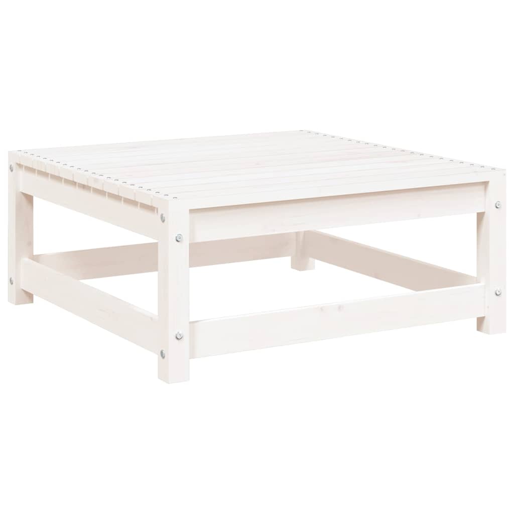 Garden Footstool 70x70x30 cm White Solid Pinewood