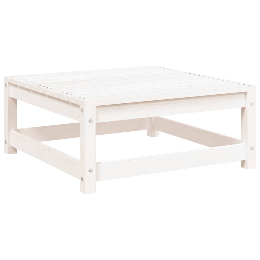 Garden Footstool 70x70x30 cm White Solid Pinewood