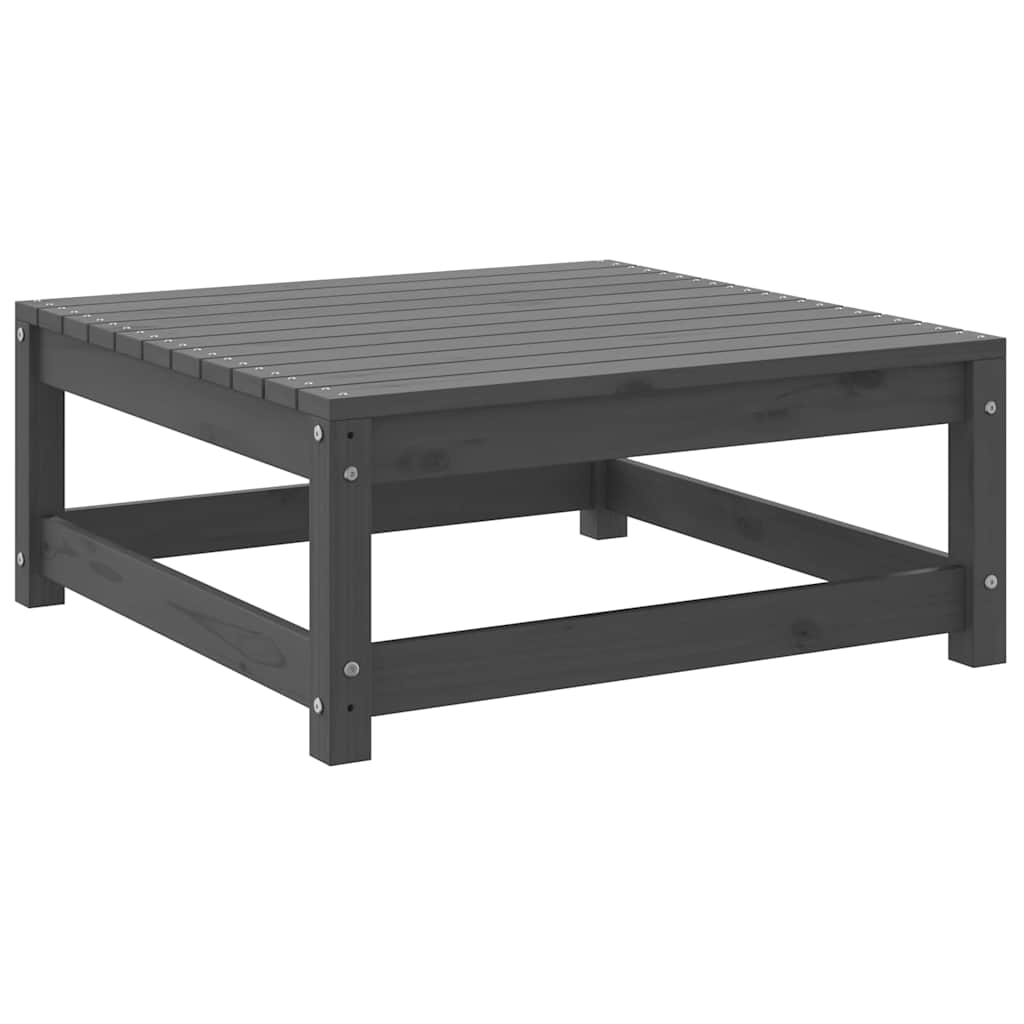 Garden Footstool 70x70x30 cm Grey Solid Pinewood