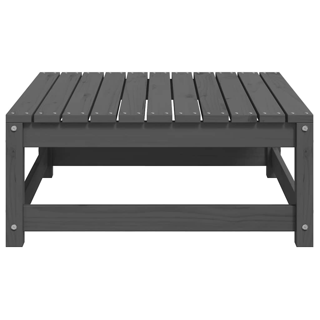 Garden Footstool 70x70x30 cm Grey Solid Pinewood