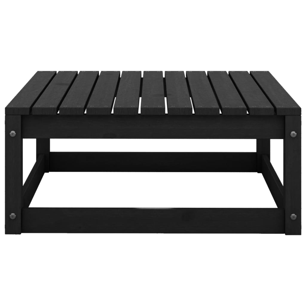 Garden Footstool 70x70x30 cm Black Solid Pinewood
