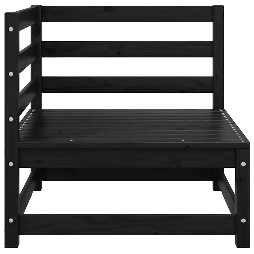 Garden Corner Sofas 2 pcs Black Solid Pinewood
