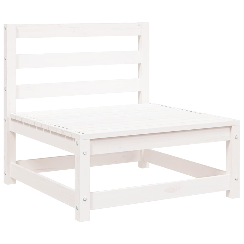 Garden Middle Sofas 2 pcs White Solid Pinewood