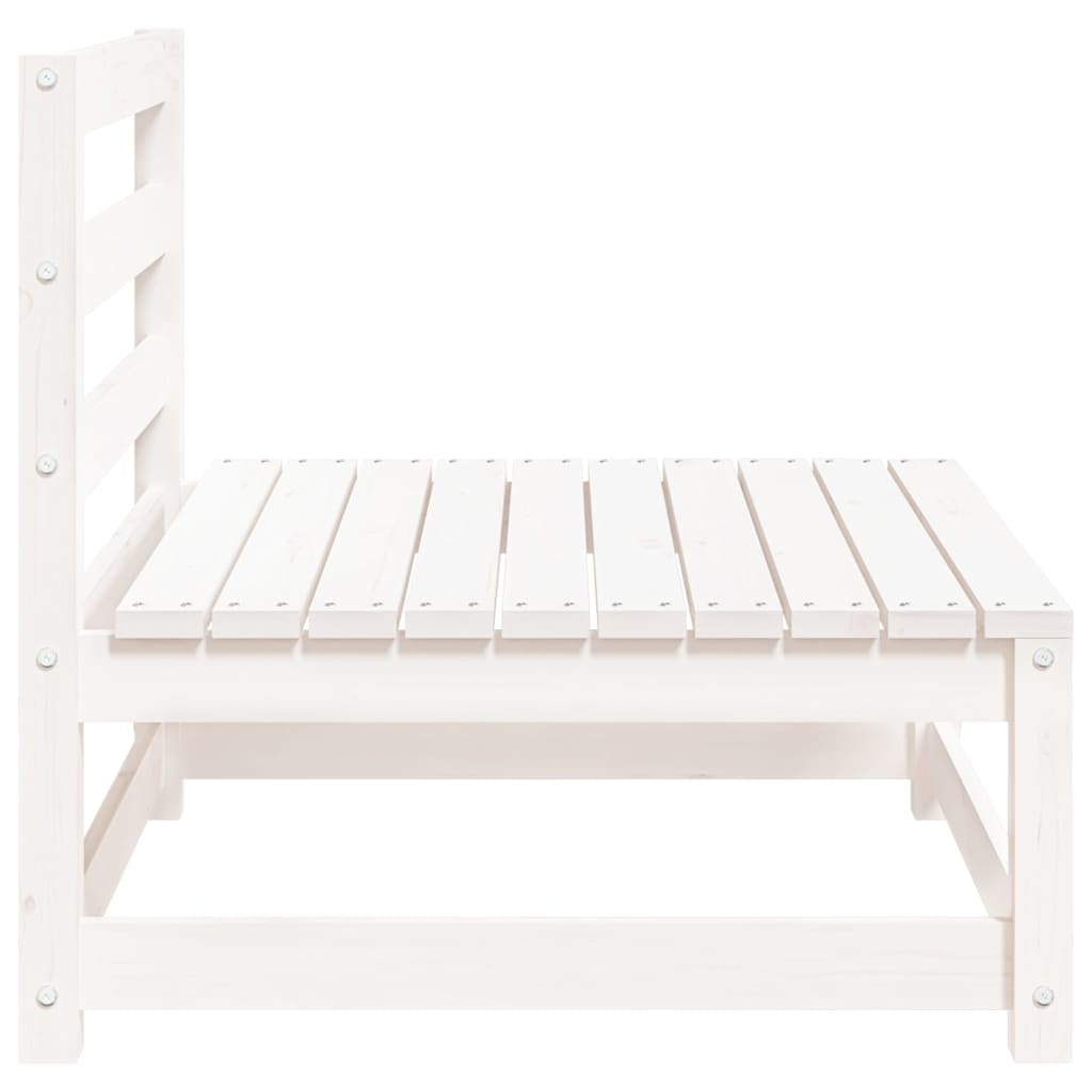 Garden Middle Sofas 2 pcs White Solid Pinewood