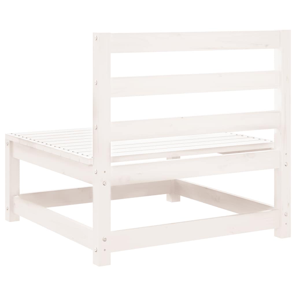 Garden Middle Sofas 2 pcs White Solid Pinewood