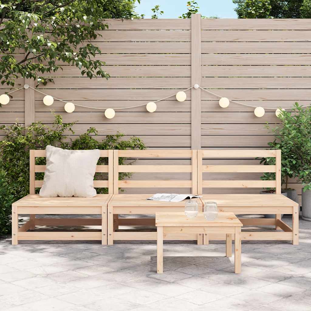 Garden Middle Sofas 3 pcs Solid Pinewood