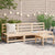 Garden Middle Sofas 3 pcs Solid Pinewood