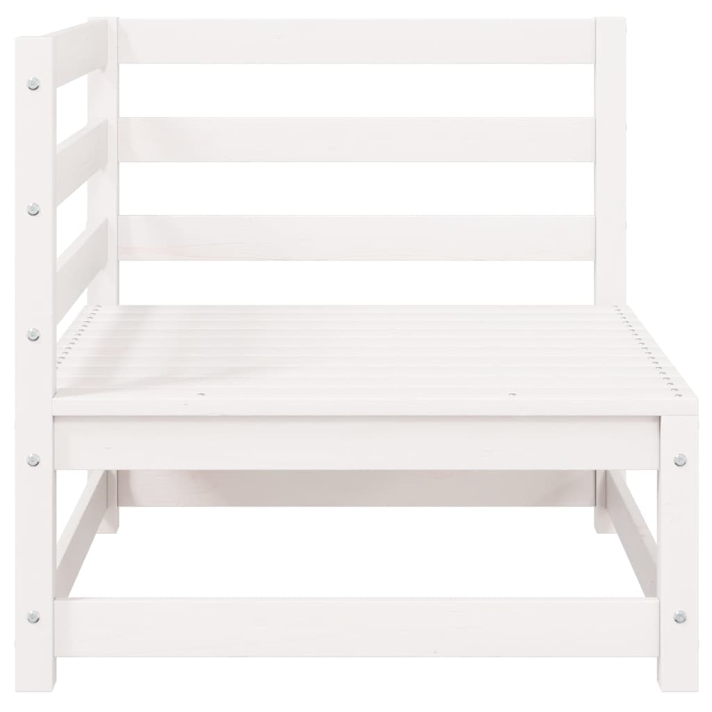 2 Piece Garden Lounge Set White Solid Pinewood