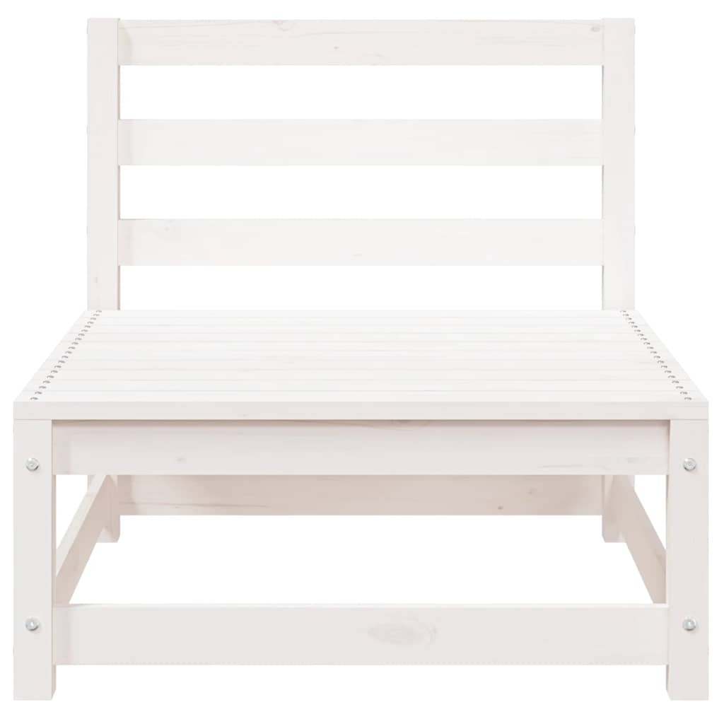 2 Piece Garden Lounge Set White Solid Pinewood