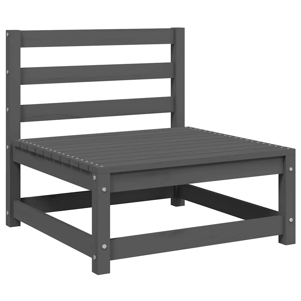 2 Piece Garden Lounge Set Grey Solid Pinewood