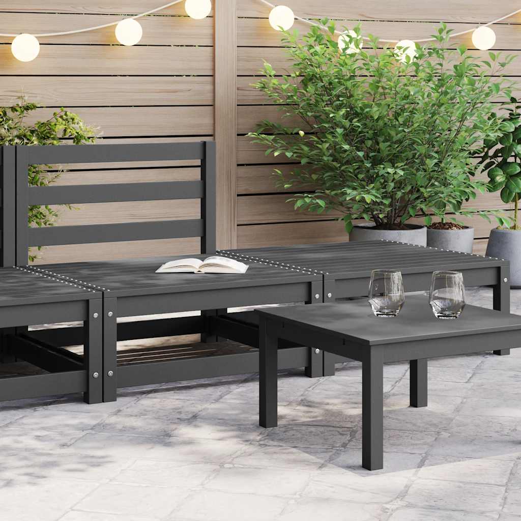 2 Piece Garden Lounge Set Grey Solid Pinewood