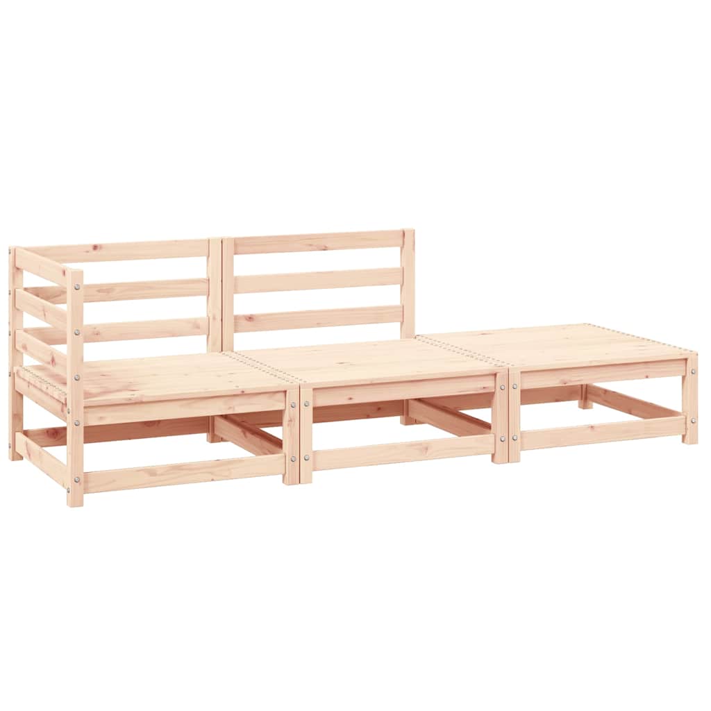 3 Piece Garden Lounge Set Solid Pinewood