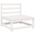 3 Piece Garden Lounge Set White Solid Pinewood