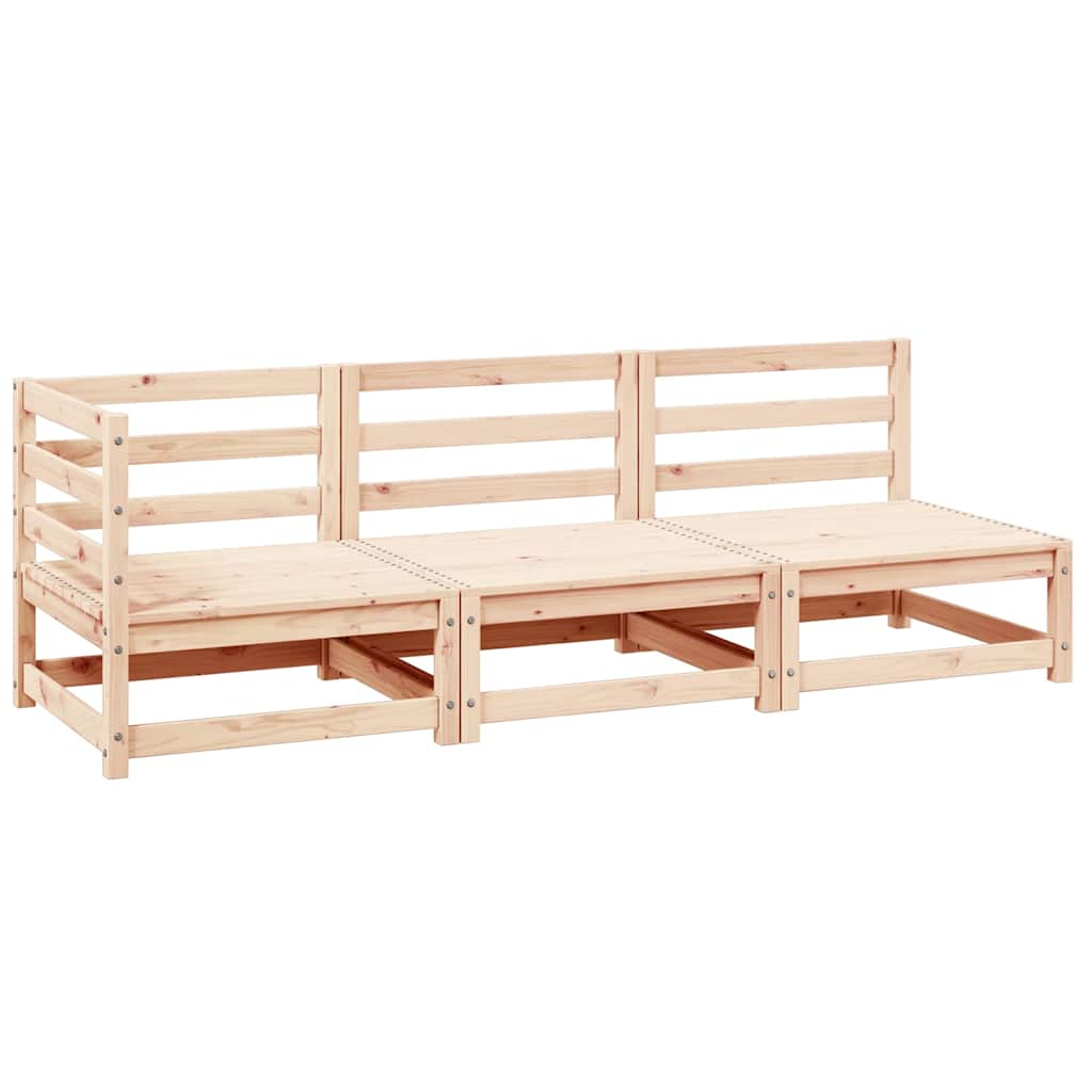 3 Piece Garden Lounge Set Solid Pinewood